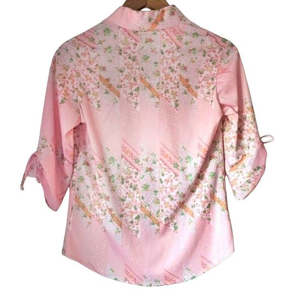 VTG 60s 70s Floral Bohemian Boho Floral Hippie Blouse & Skirt Set Sz 12 Fits S/M - Picture 8 of 11